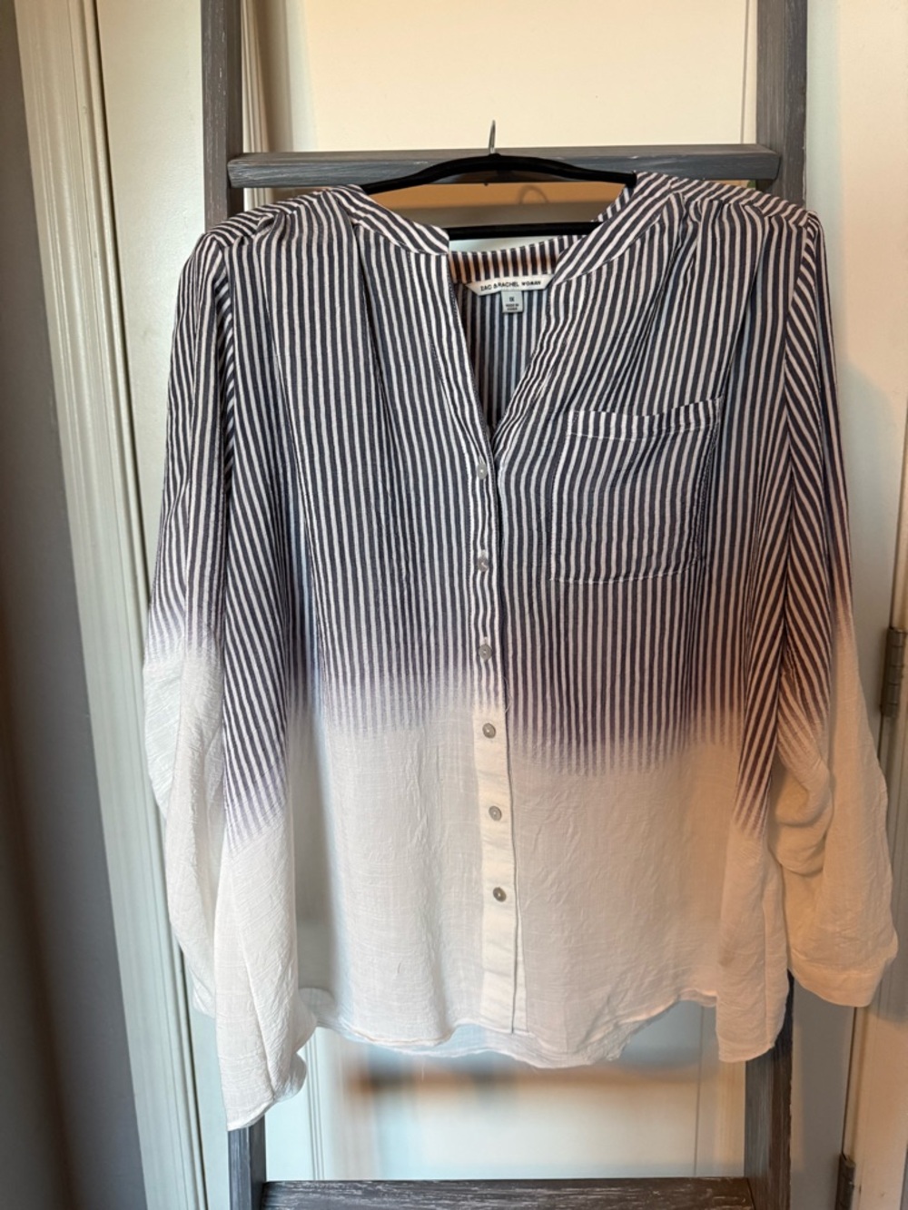 Zac & Rachel Striped Blue and White Blouse